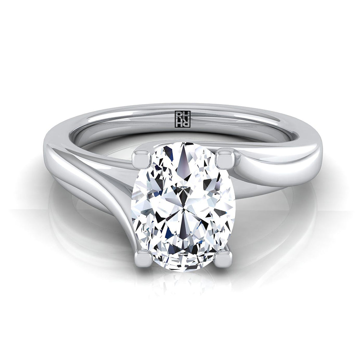 The Joplin oval engagement ring setting in Platinum | RockHer