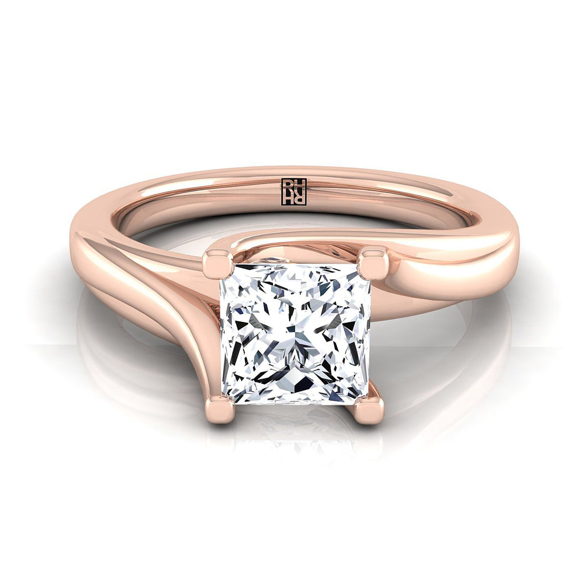 The Joplin princess engagement ring setting in 14K Rose Gold | RockHer