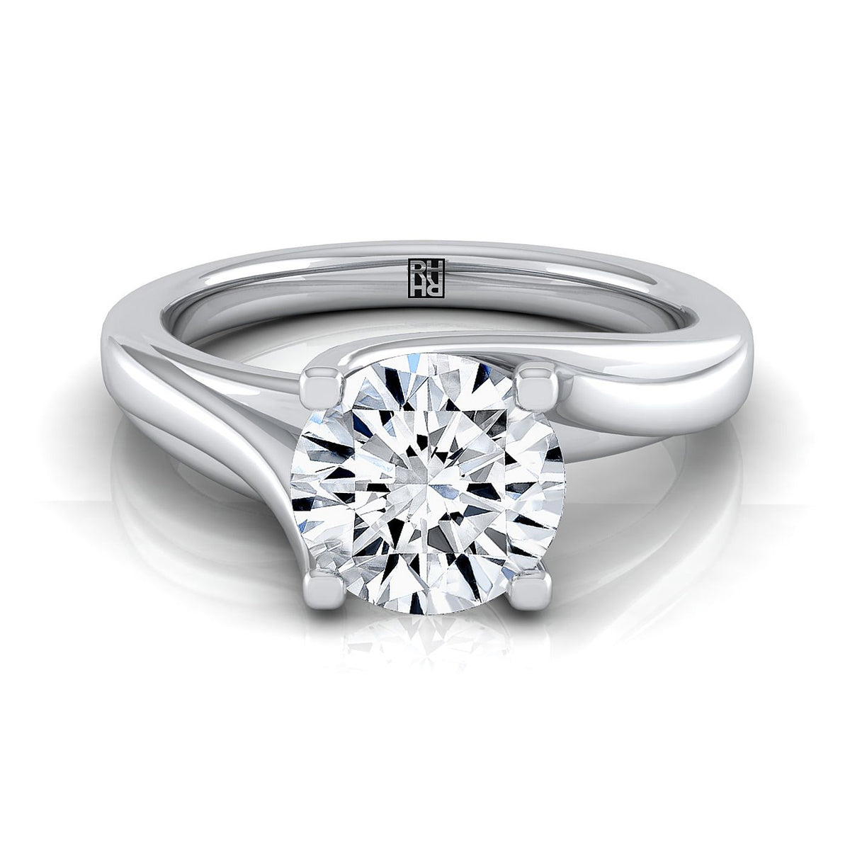 The Joplin round engagement ring setting in Platinum | RockHer