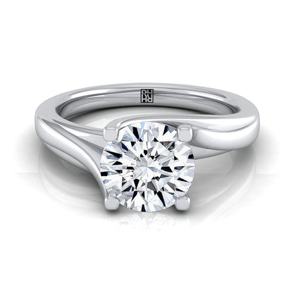 Round Brilliant, Twisted Bypass Solitaire, in Platinum | RockHer