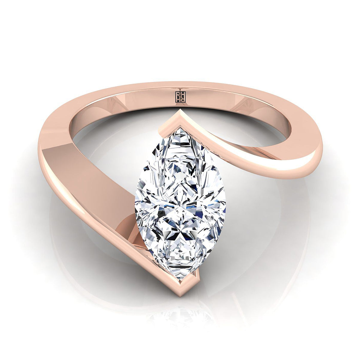 The Julia marquise engagement ring setting in 14K Rose Gold | RockHer
