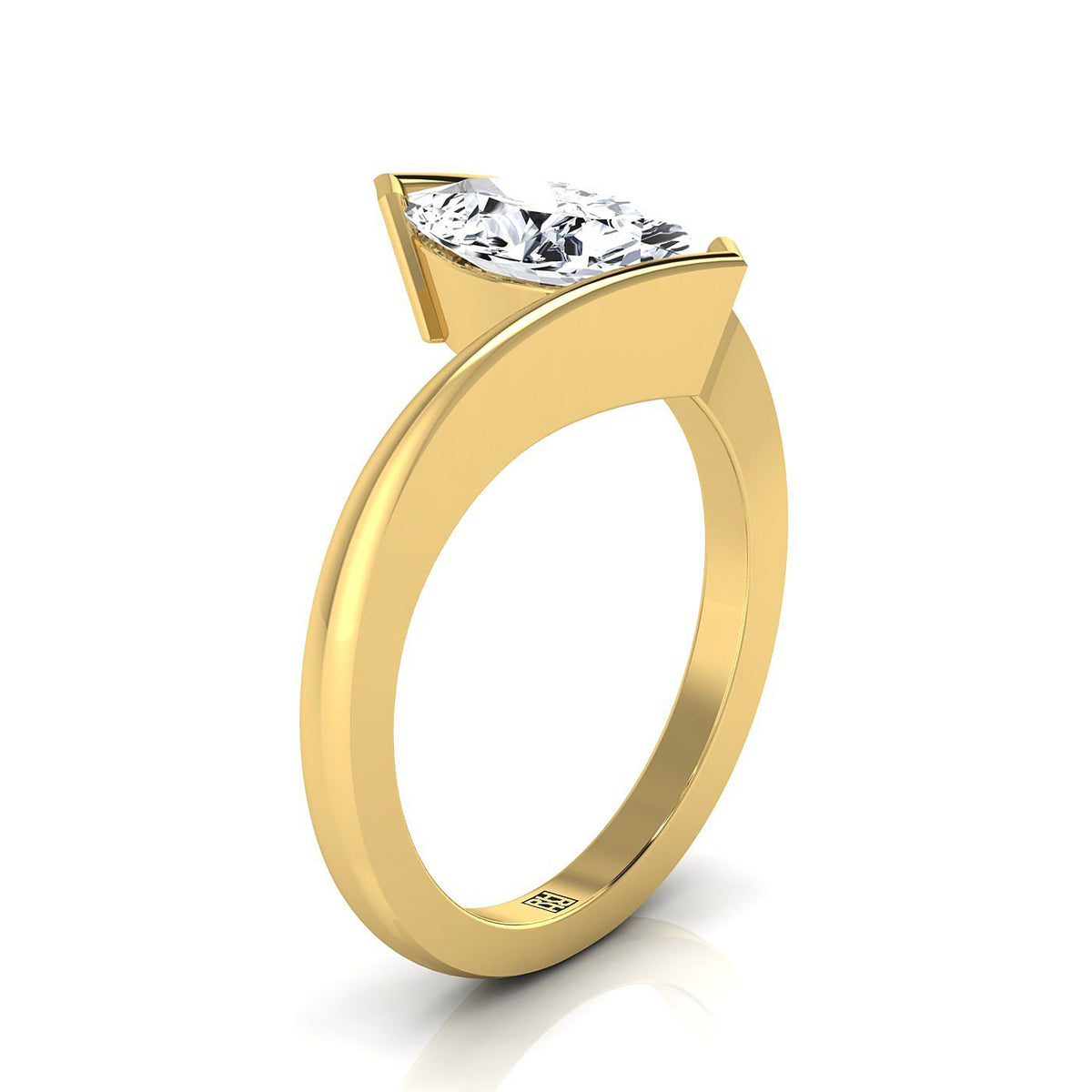 Select Bezel Solitaire styling on The Julia marquise engagement ring setting | RockHer