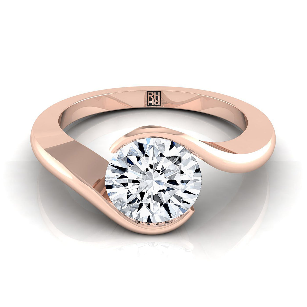 The Julia round engagement ring setting in 14K Rose Gold | RockHer
