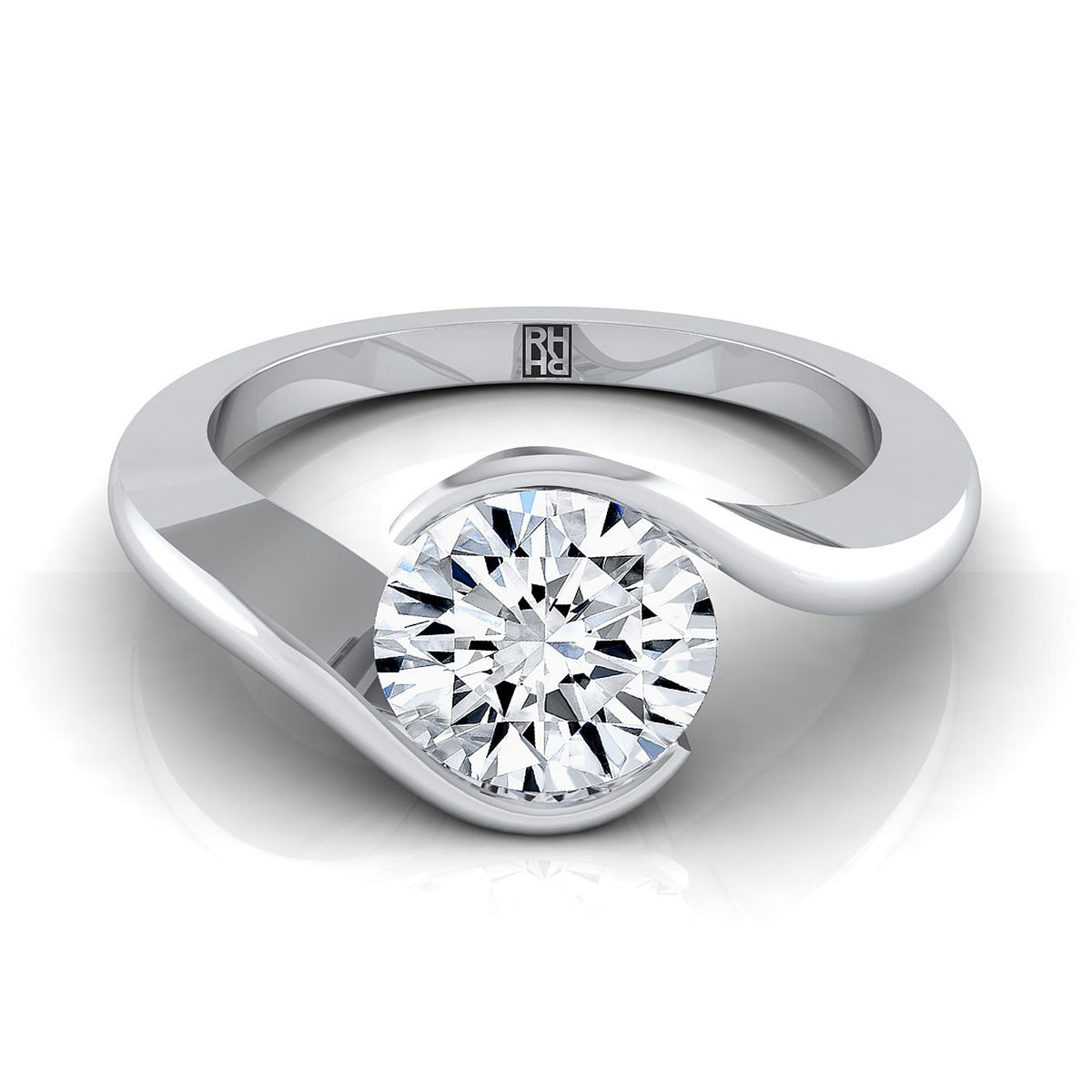 The Julia round engagement ring setting in Platinum | RockHer