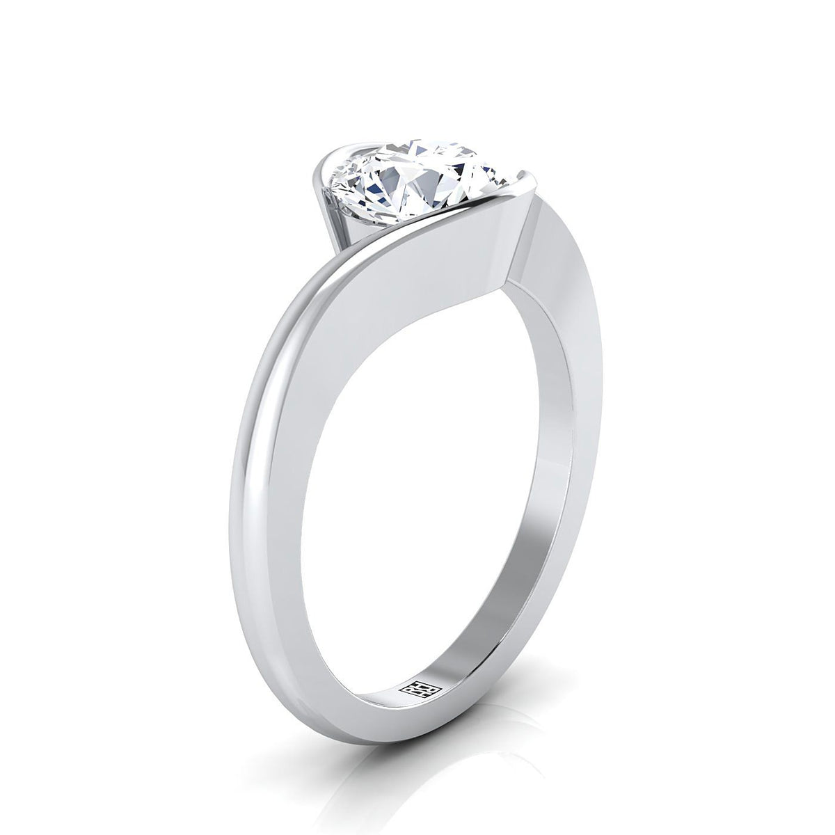 Select Bezel Solitaire styling on The Julia round engagement ring setting | RockHer