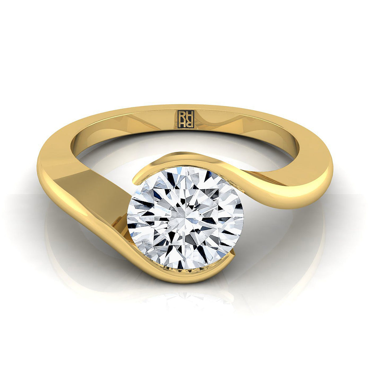 The Julia round engagement ring setting in 18K Yellow Gold | RockHer
