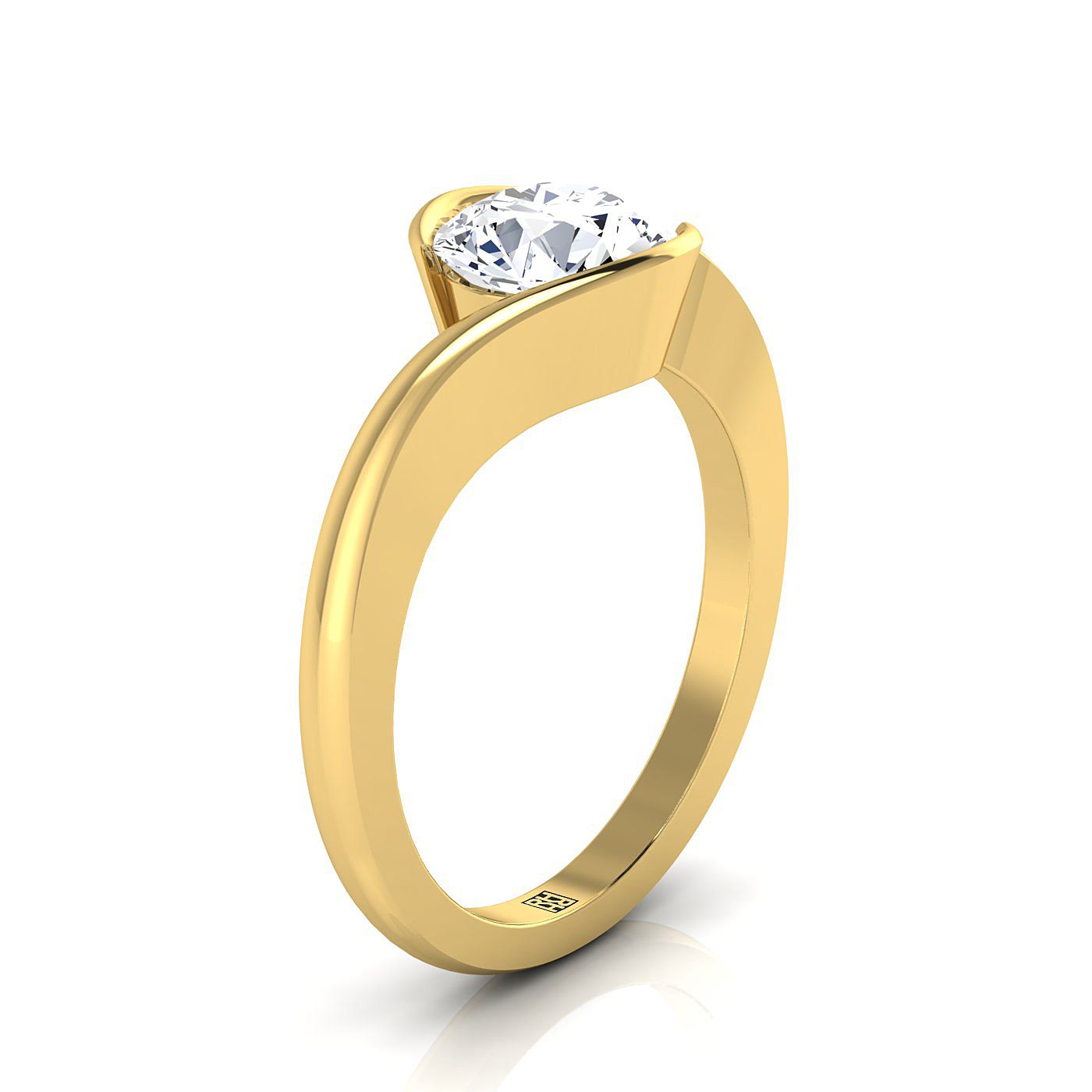 Bezel Tension Set Solitaire styling on The Julia round engagement ring setting | RockHer