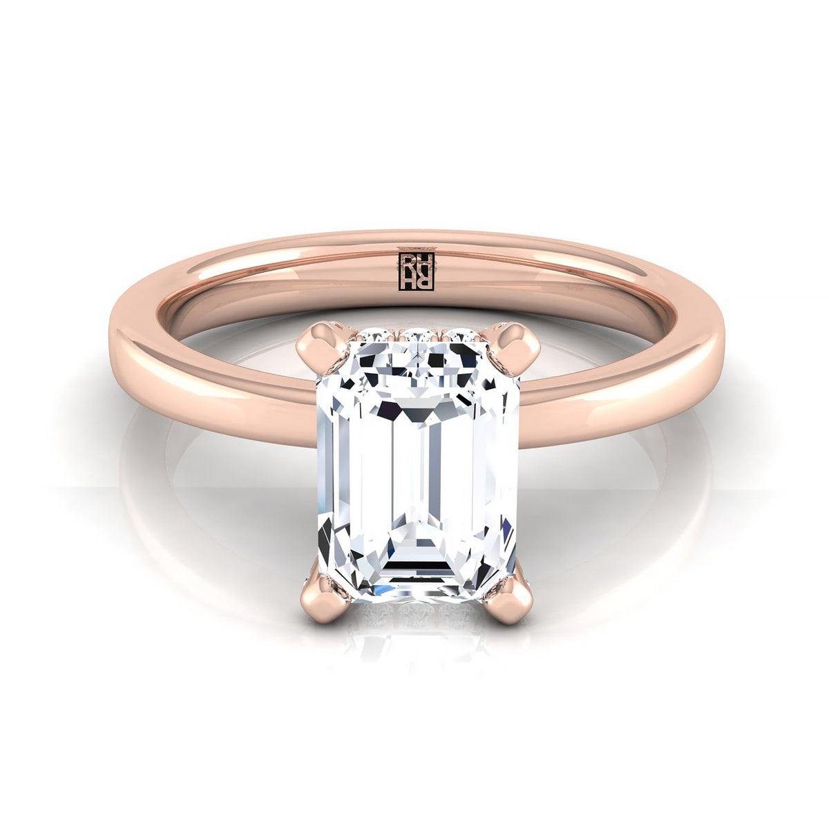The Lana emerald engagement ring setting in 14K Rose Gold | RockHer