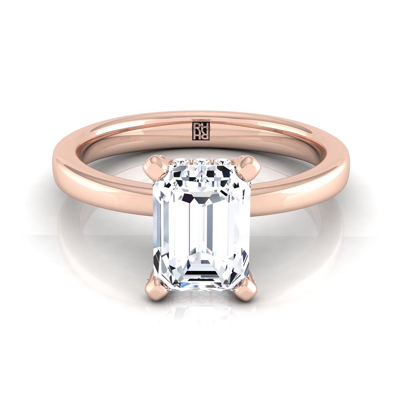 The Lana Select Hidden Halo Engagement Ring with Lab Diamond in 14K Rose Gold - view 1