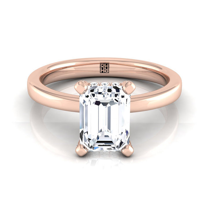 The Lana Select Hidden Halo Engagement Ring with Lab Diamond in 14K Rose Gold - view 1