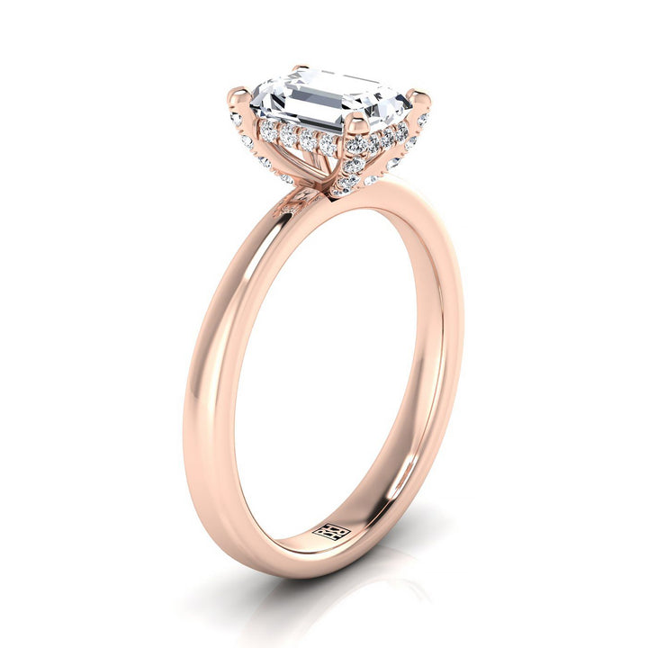 The Lana Select Hidden Halo Engagement Ring with Lab Diamond in 14K Rose Gold - view 2