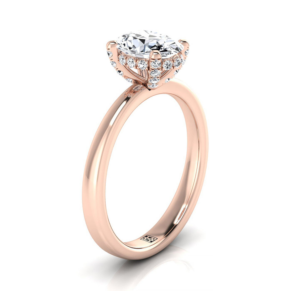 Made to order: The Lana oval engagement ring setting in 14K Rose Gold | RockHer