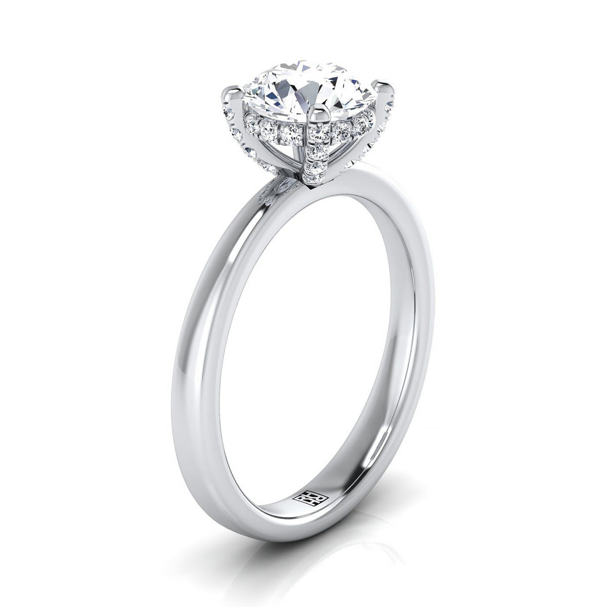 RockHer atelier photo of The Lana round engagement ring setting in Platinum