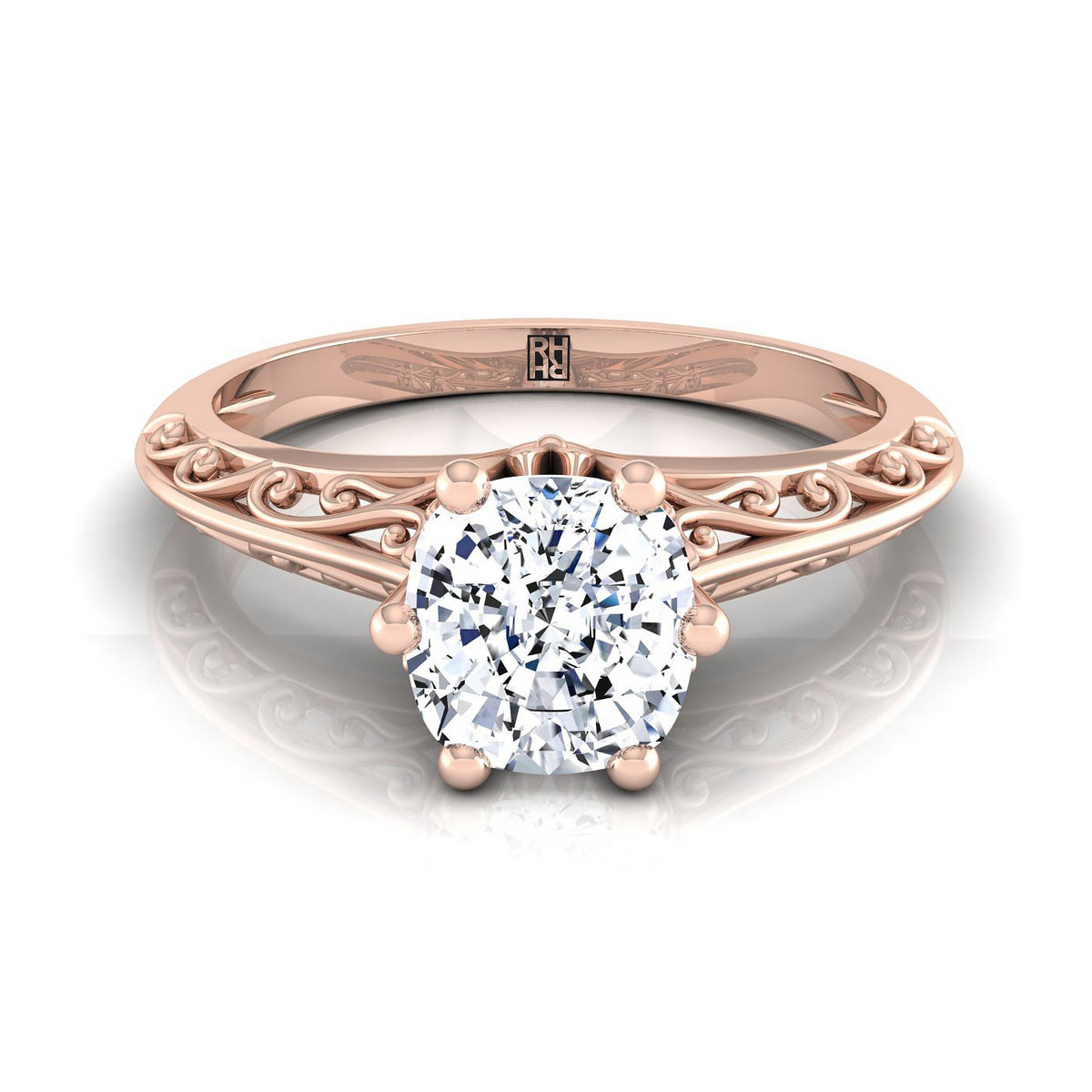 The Layla cushion engagement ring setting in 14K Rose Gold | RockHer