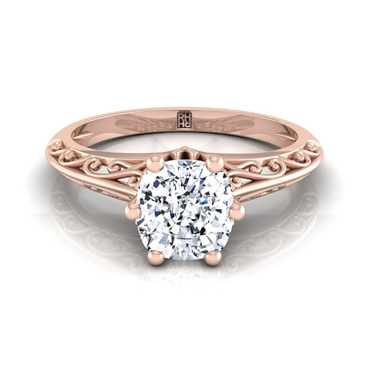 The Layla Select Vintage Solitaire Engagement Ring with Lab Diamond in 14K Rose Gold - view 1