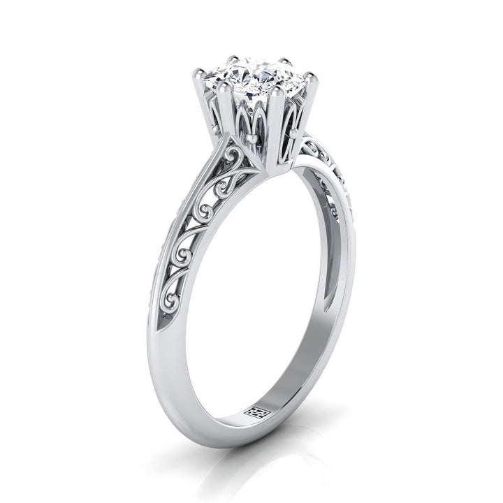The Layla Select Vintage Solitaire Engagement Ring with Lab Diamond in Platinum - view 2