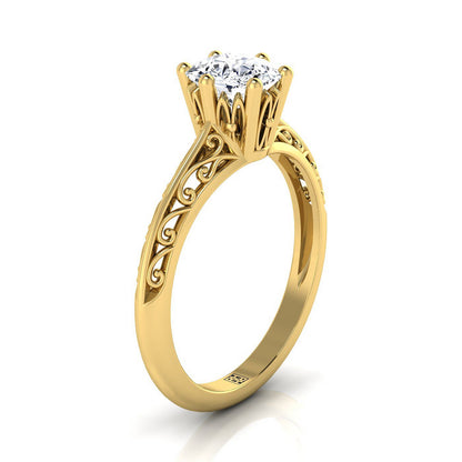 The Layla Select Vintage Solitaire Engagement Ring with Lab Diamond in 18K Yellow Gold - view 2