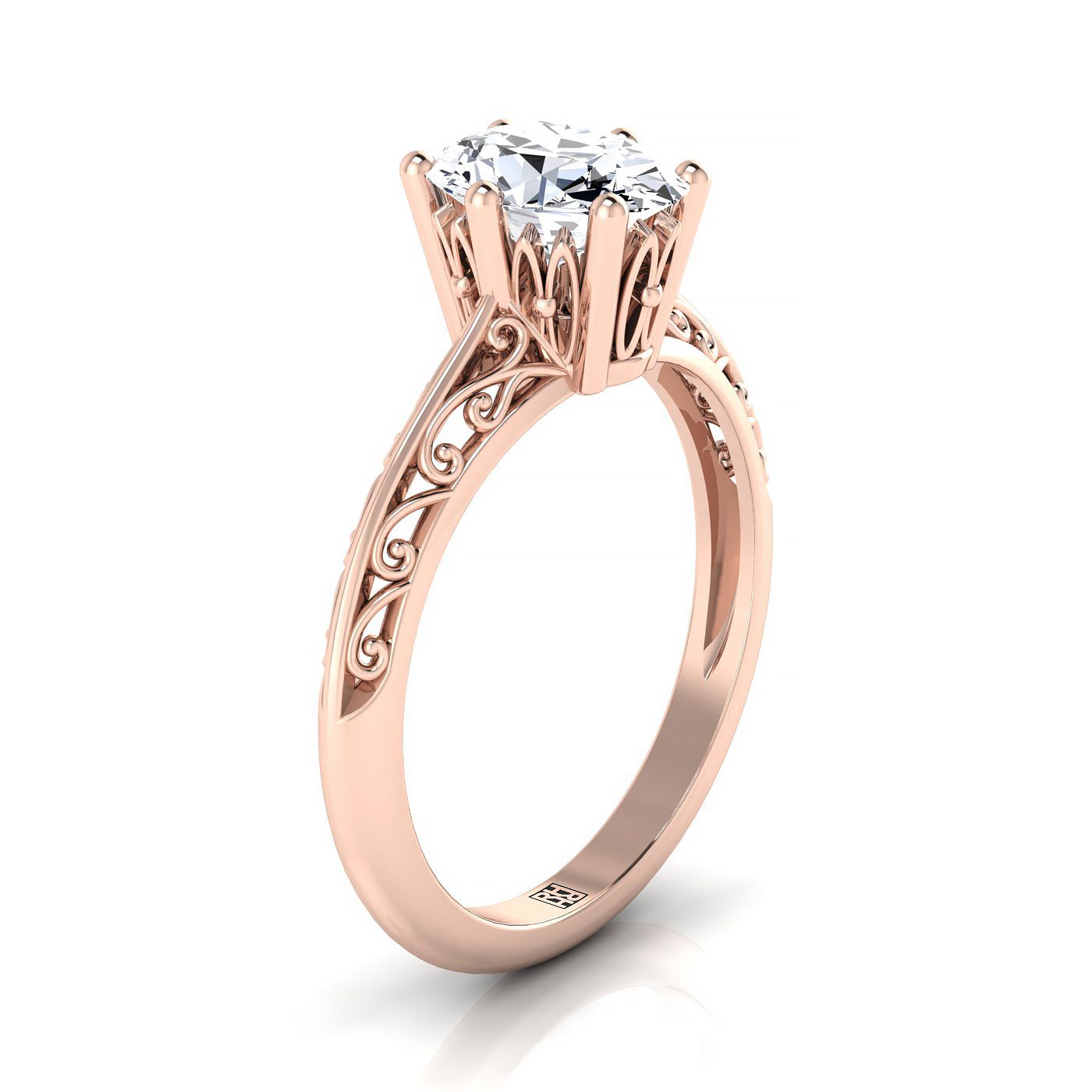 Select Vintage Solitaire styling on The Layla oval engagement ring setting | RockHer