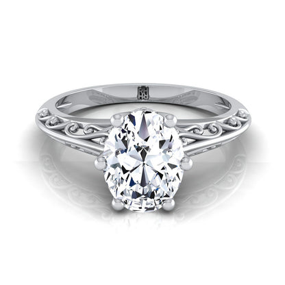 The Layla Select Vintage Solitaire Engagement Ring with Lab Diamond in Platinum - view 1
