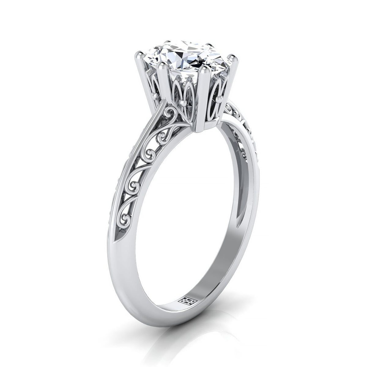 Select Vintage Solitaire styling on The Layla oval engagement ring setting | RockHer