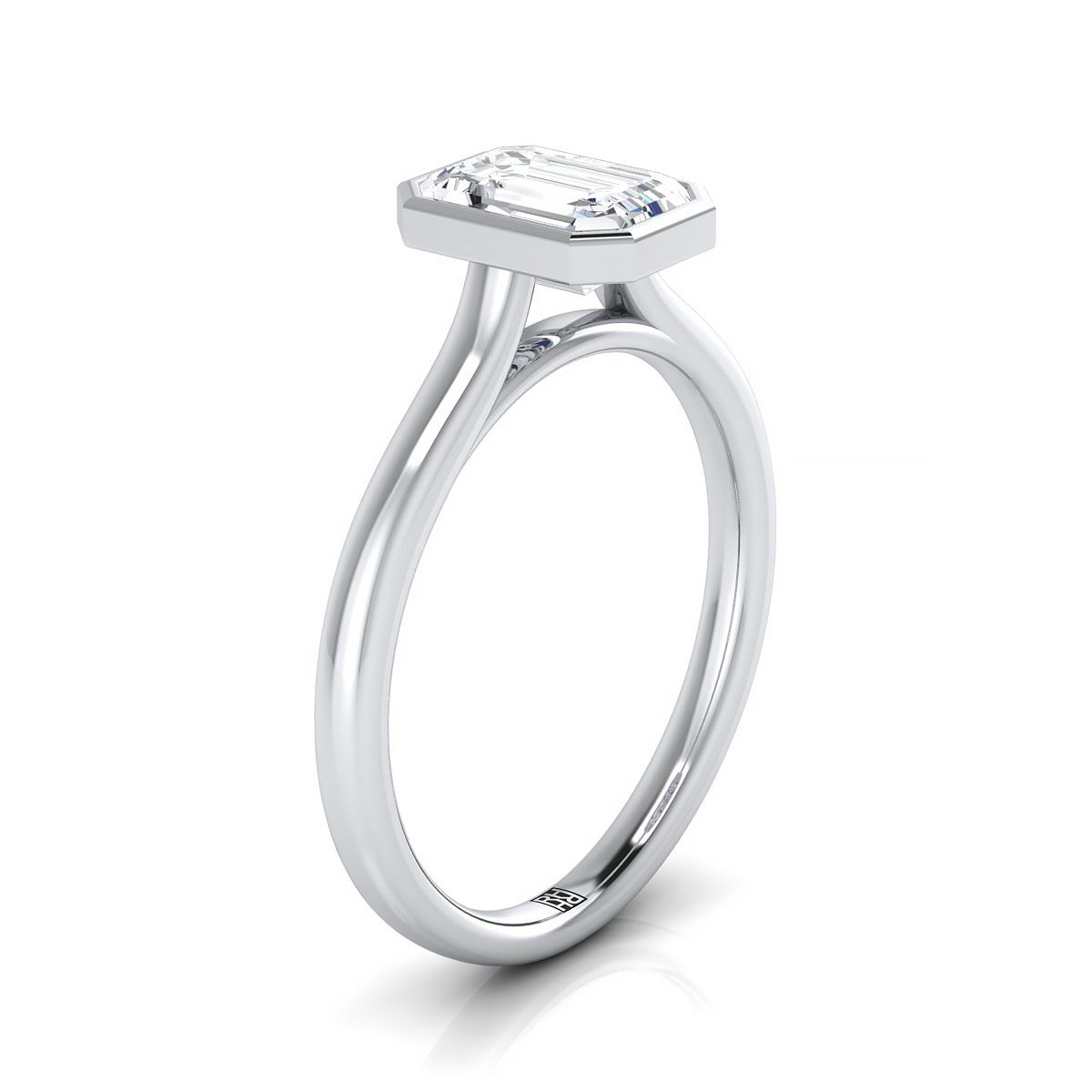 RockHer atelier photo of The Duran emerald engagement ring setting in Platinum