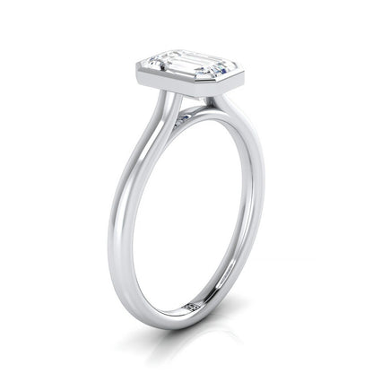 RockHer atelier photo of The Duran emerald engagement ring setting in Platinum