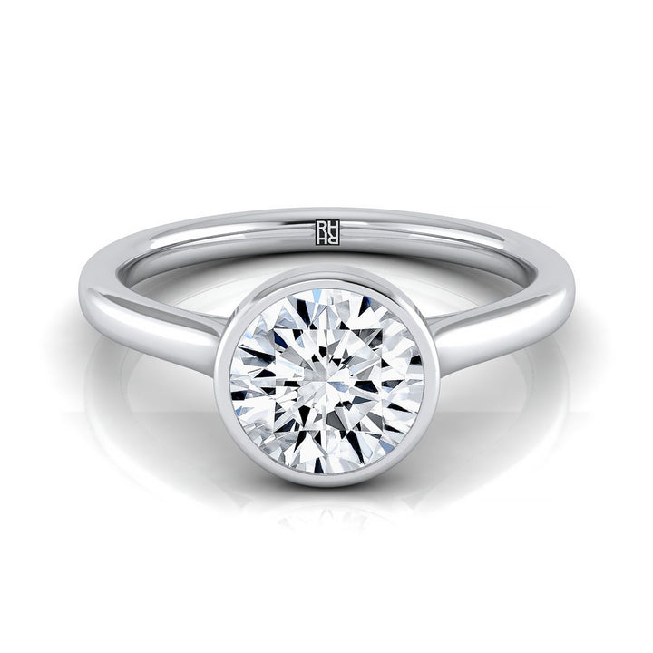 The Duran Simple Bezel Solitaire in 18K White Gold