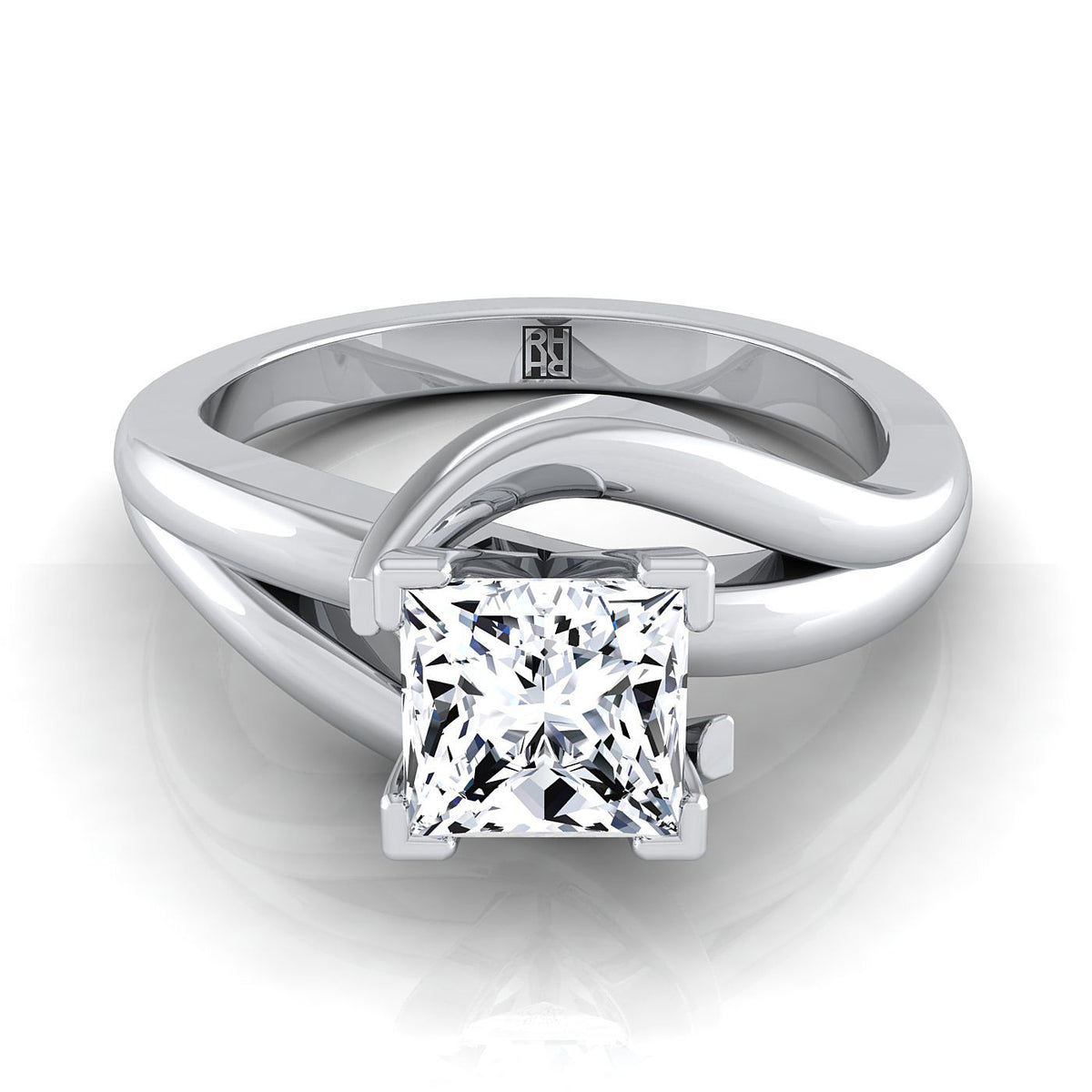 The Leah princess engagement ring setting in 18K White Gold | RockHer
