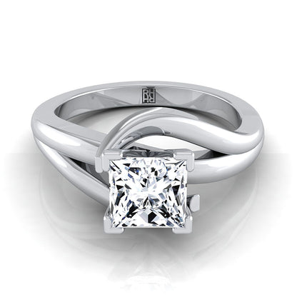 The Leah Select Solitaire Engagement Ring with Lab Diamond in 18K White Gold - view 1