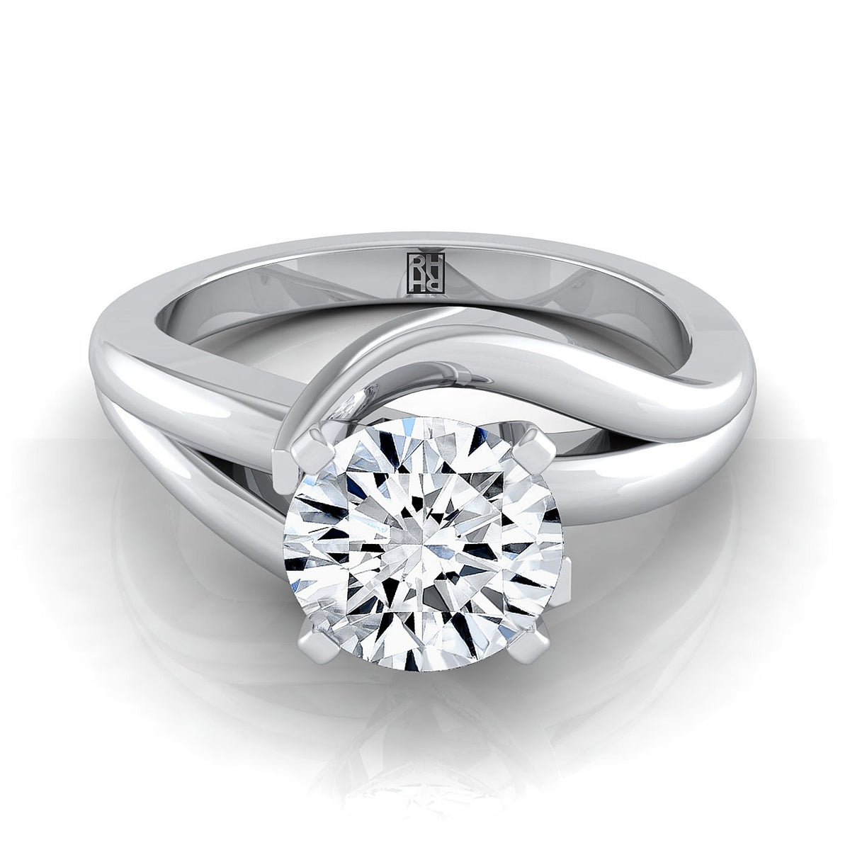 The Leah round engagement ring setting in Platinum | RockHer
