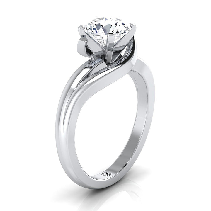 The Leah Select Solitaire Engagement Ring with Lab Diamond in 18K White Gold - view 2