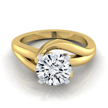 The Leah Select Solitaire Engagement Ring with Lab Diamond in 18K Yellow Gold - view 1