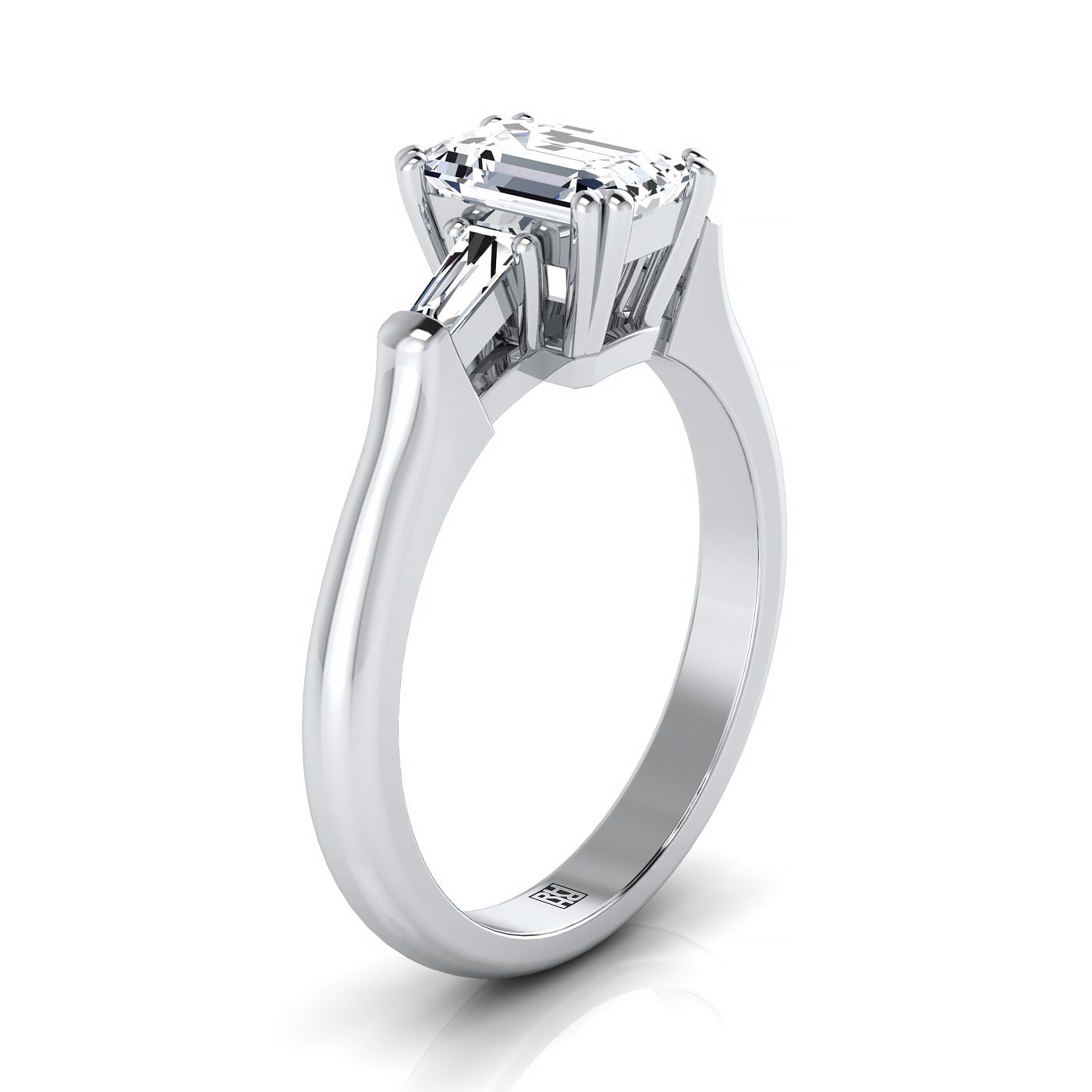 RockHer atelier photo of The Lily emerald engagement ring setting in Platinum