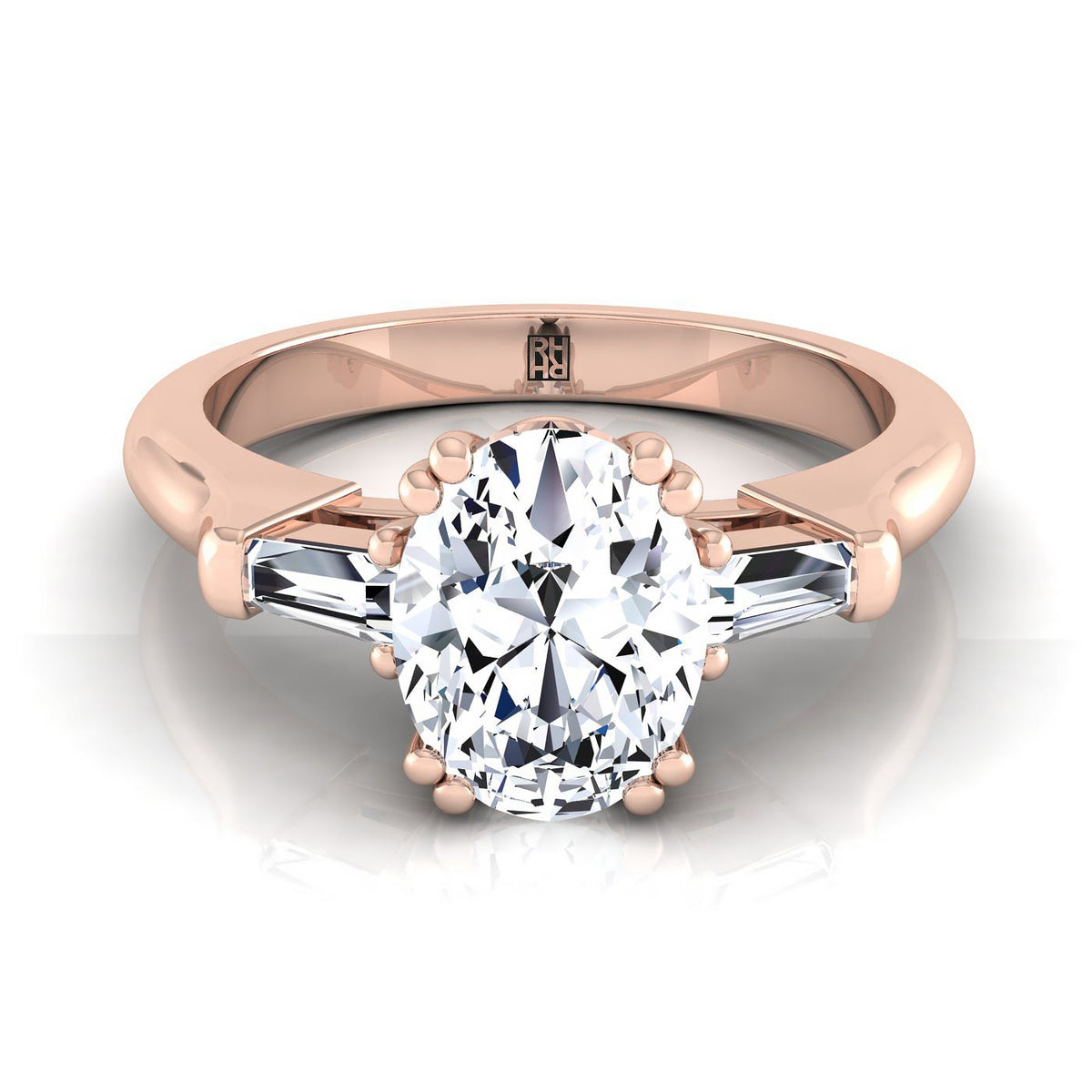 The Lily oval engagement ring setting in 14K Rose Gold | RockHer