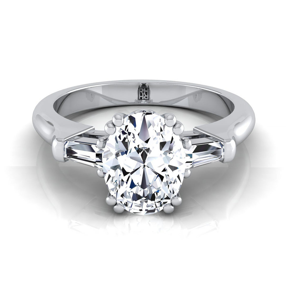 The Lily oval engagement ring setting in Platinum | RockHer