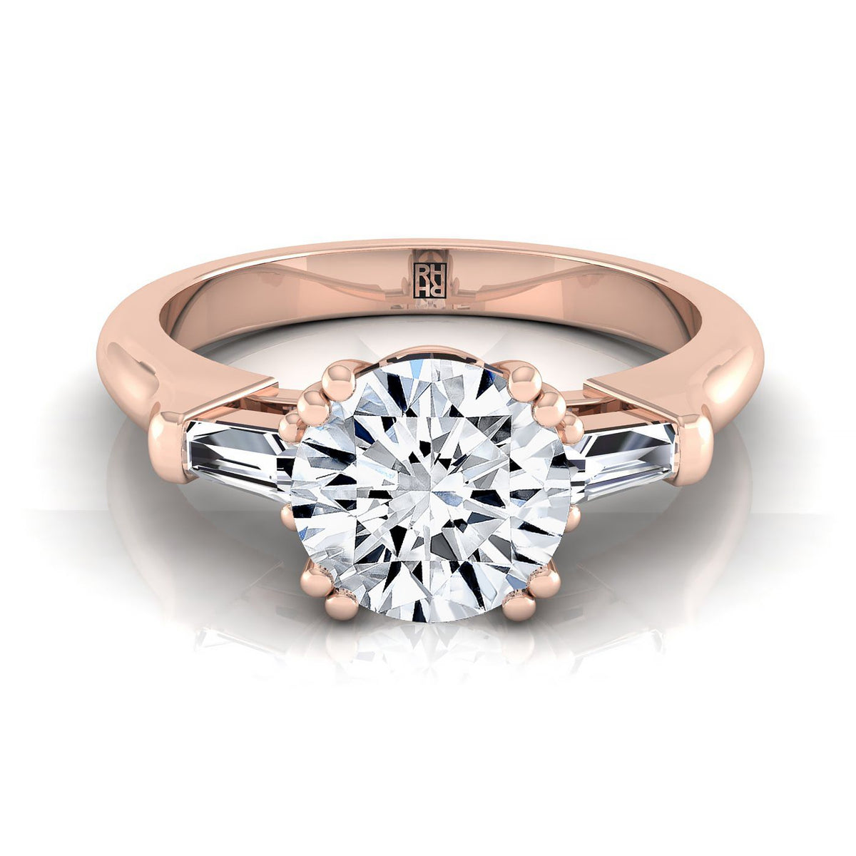 The Lily round engagement ring setting in 14K Rose Gold | RockHer