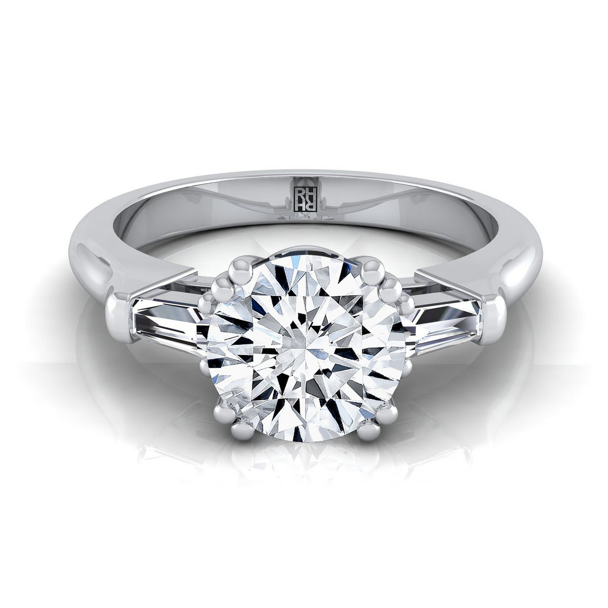 The Lily round engagement ring setting in Platinum | RockHer