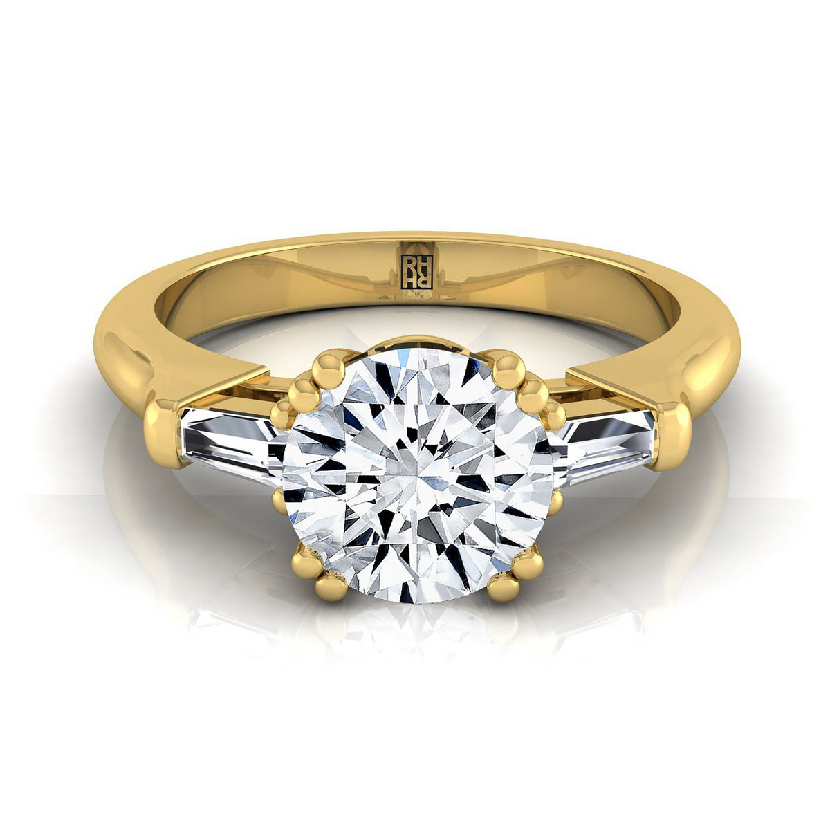 The Lily round engagement ring setting in 18K Yellow Gold | RockHer