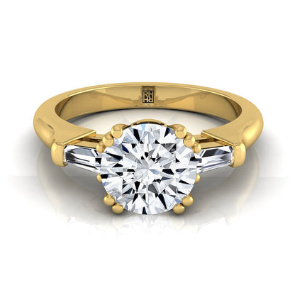 The Lily Select Three Stone Engagement Ring with Lab Diamond in 18K Yellow Gold - view 1