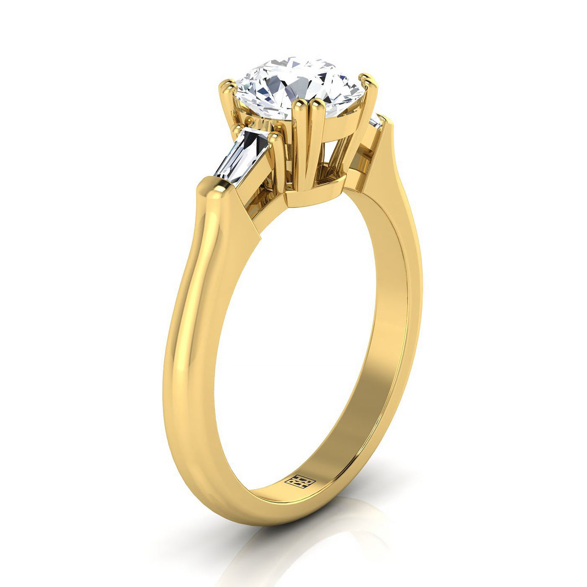 Select Three Stone styling on The Lily round engagement ring setting | RockHer
