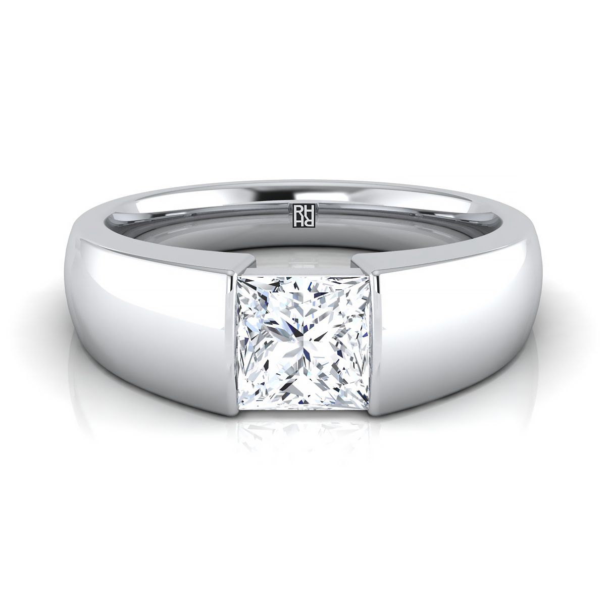 The Lola princess engagement ring setting in Platinum | RockHer