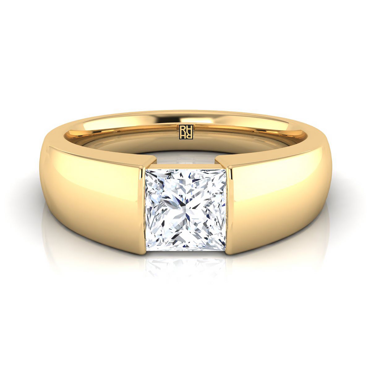 The Lola princess engagement ring setting in 18K Yellow Gold | RockHer