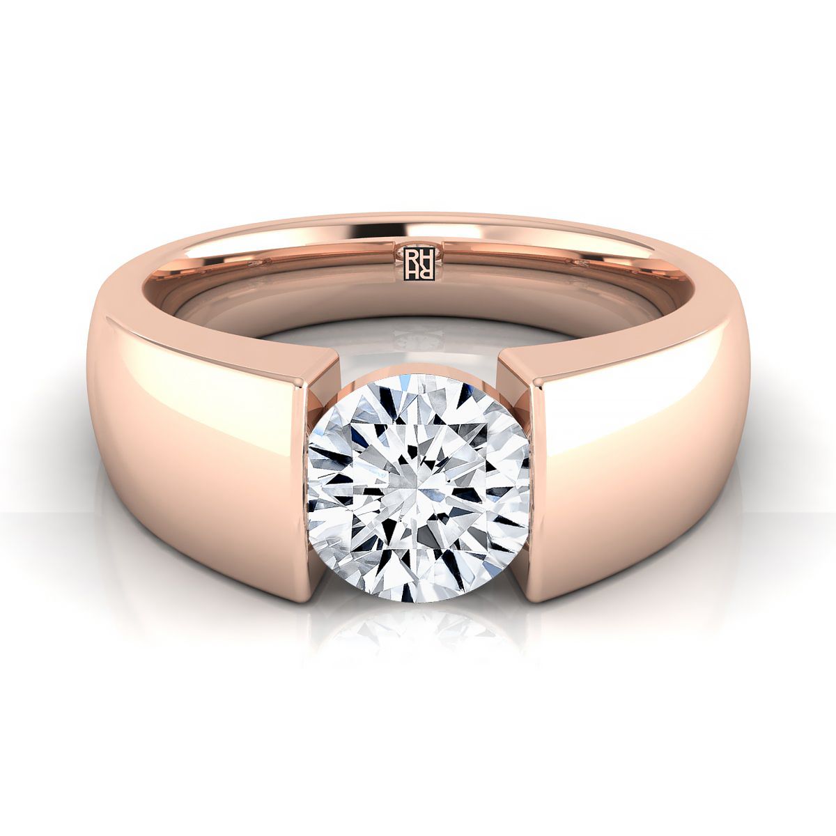 The Lola round engagement ring setting in 14K Rose Gold | RockHer