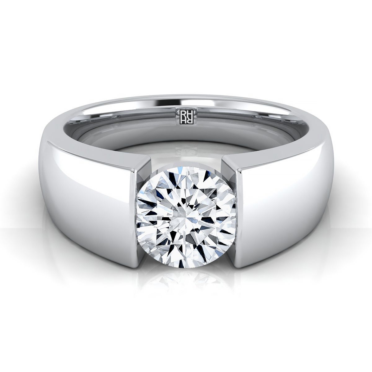 The Lola round engagement ring setting in Platinum | RockHer