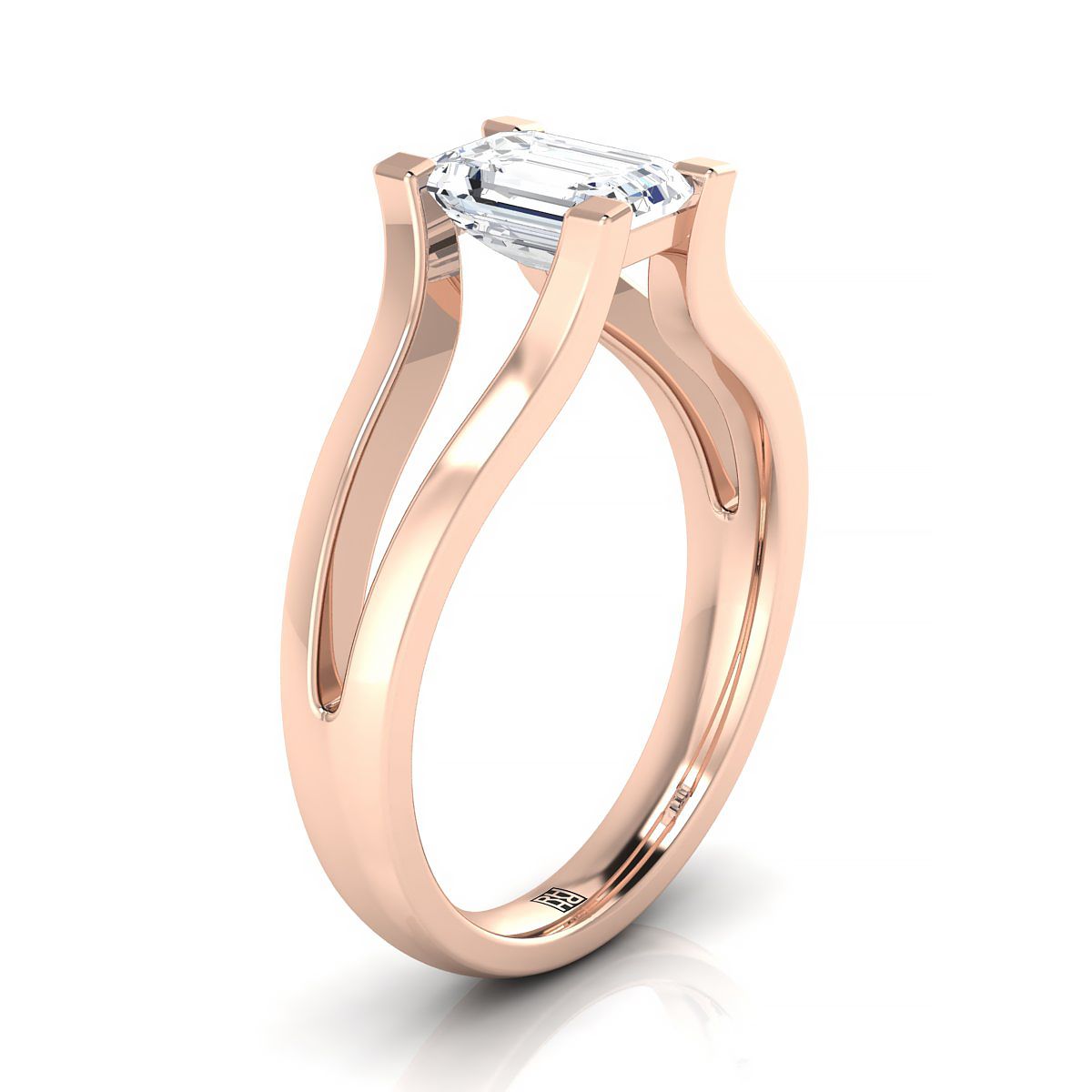 Select Solitaire Cut styling on The Lorelei emerald engagement ring setting | RockHer