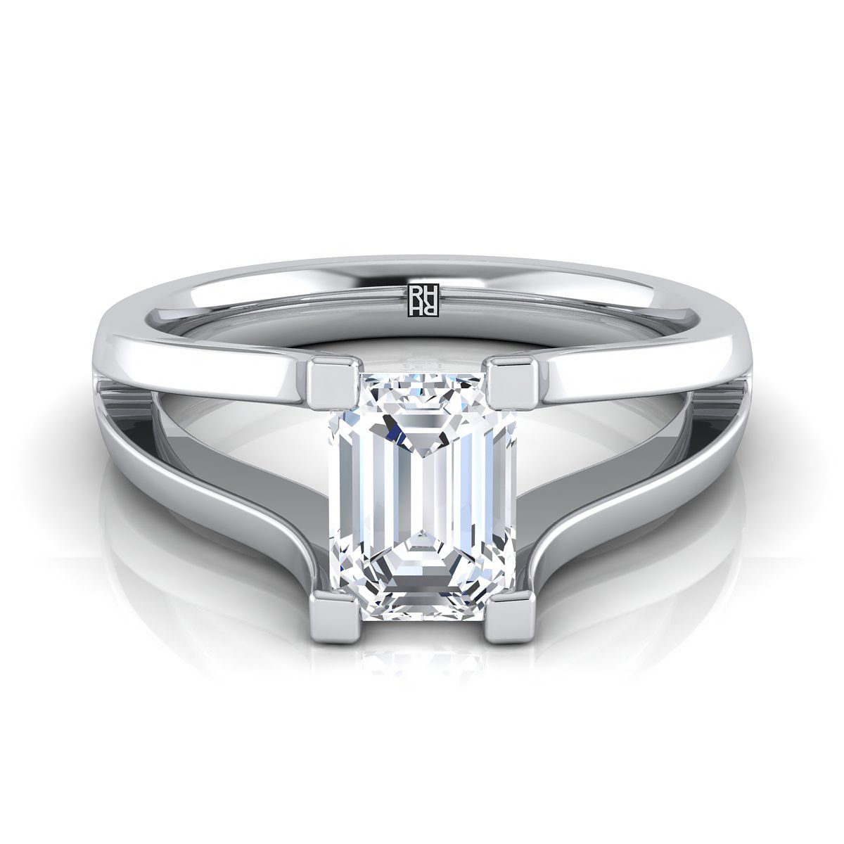 The Lorelei emerald engagement ring setting in 18K White Gold | RockHer