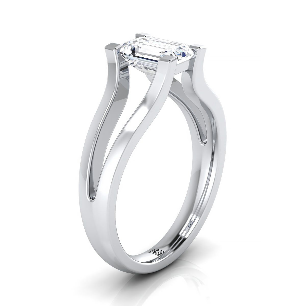 Select Solitaire Cut styling on The Lorelei emerald engagement ring setting | RockHer