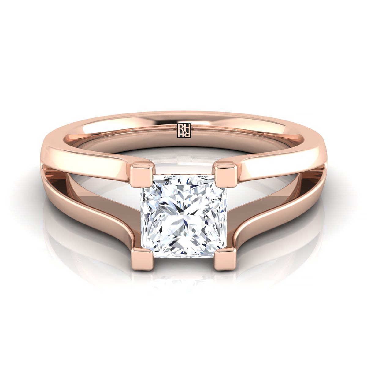 The Lorelei princess engagement ring setting in 14K Rose Gold | RockHer