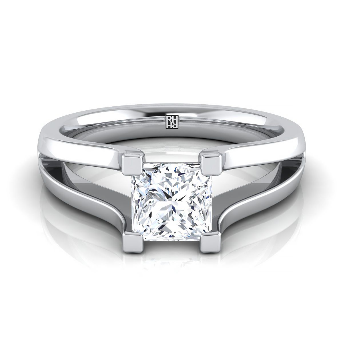 The Lorelei princess engagement ring setting in 18K White Gold | RockHer