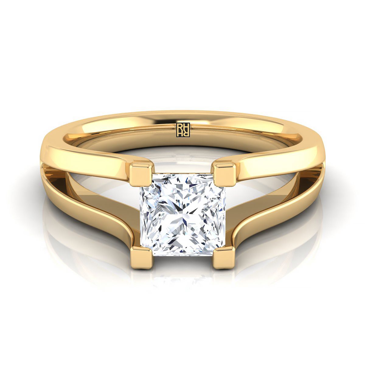 The Lorelei princess engagement ring setting in 18K Yellow Gold | RockHer